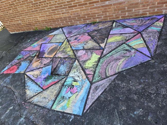 4K Stained glass chalk art